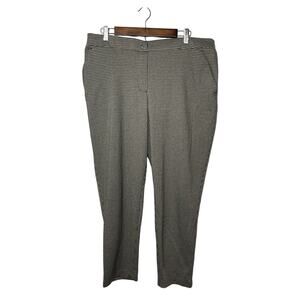 Nine West trousers slacks pants women's XL black khaki houndstooth pull on comfo